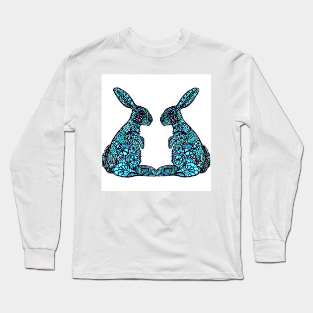 Meditating Bunnies Long Sleeve T-Shirt by YollieBeeArt